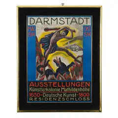 Bernhard Hoetger, Darmstadt Ausstellungen, 1914, Lithographic poster in colors on wove paper