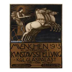 Franz von Stuck, München 1913 XI Internationale Kunstausstellung, 1913, Lithographic poster in colors on wove paper