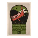 Bruno Paul, Ständige Ausstellung für Kunst im Handwerk, 1904, Lithographic poster in colors on wove paper linen-backed