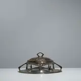 Friedrich Adler, Kompottiere, for Orion, silver plate, cut glass, silver plate impressed 'Orion 219'