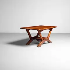 Herman Devries, Coffee Table, for Cushman Colonial Creation, carved maple, stamped '1103', two metal tags 'A GENUINE CUSHMAN COLONIAL CREATION NO