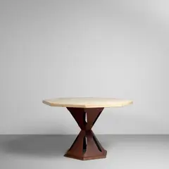Breakfast Table by Harvey Probber, laminated walnut, terrazzo, sold Oct 2025