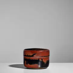 Margarete Schott, Covered Box, glazed stoneware, glaze-filled impressed artist's symbol