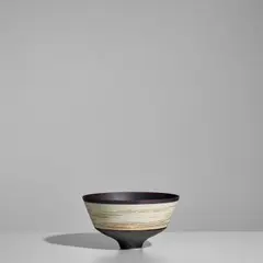 Bowl by Karl Scheid, glazed stoneware, impressed with artist's monogram and 'Scheid 77', sold Oct 2025