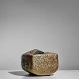 Gerald Weigel, Vessel, glazed stoneware, incised '42 89', impressed artist's cypher, paper label '15'