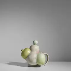 Beate Kuhn, Teapot, glazed stoneware, incised 'K'