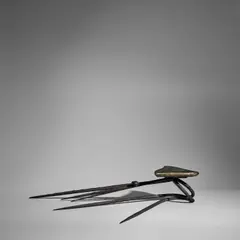 John Haley III, Small Pedestal, wrought iron, painted wood, ink mark to metal 'C 2006 HALEY'