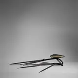John Haley III, Small Pedestal, wrought iron, painted wood, ink mark to metal 'C 2006 HALEY'