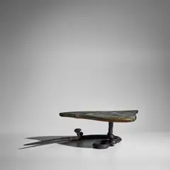 John Haley III, Pedestal, wrought iron, painted wood, ink mark to metal 'C 2006 HALEY'