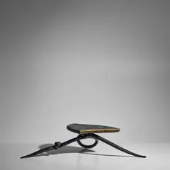 John Haley III, Small Pedestal, wrought iron, painted wood, ink mark to metal 'C 2006 HALEY'