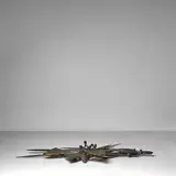 John Haley III, (Untitled) Wall Sculpture, wrought iron, painted wood, ink mark to metal 'C 2006 HALEY'