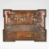 Alexander Fisher, Arts & Crafts copper repoussé plaque, 1902, Arts & Crafts copper repoussé plaque, 1902