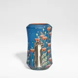 Hans Christiansen, for Villeroy & Boch, Mettlach, circa 1898, Stoneware, of waisted cylindrical form