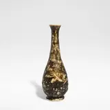 Edwin Martin, for Martin Brothers, 1904, Glazed stoneware, of bulbous form tapering to a slender neck, incised decoration of fish and sea creatures