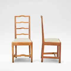Pair of ladderback chairs by Gordon Russell, circa 1925, sold Sep 2025