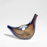 for Venini by Fulvio Bianconi, circa 1951, Clear glass with sommerso in blue and orange, sold Sep 2025