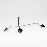Serge Mouille, 'Suspension à Trois Bras Pivotants', ceiling light, designed 1958, executed post-1964, Lacquered aluminium and brass