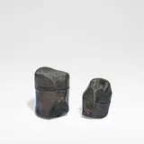 Mary Rogers, Two lidded jars, Earthenware, iron glaze to exterior and interior