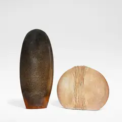 Edouard Chapallaz, Floor vase, Stoneware, of oval form, decorated with tenmoku glaze