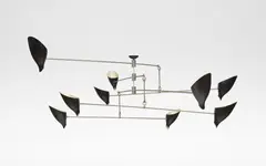 David Weeks Studio, 'Bottle Tiered Mobile No. 405', ceiling light, designed 2014, Powder-coated aluminium, nickel-plated aluminium, stainless steel, electrical fittings
