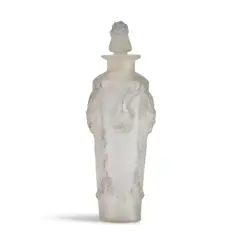 René Lalique, "PAN" PERFUME, France, designed 1920, frosted glass with gray patina, incised mark "R
