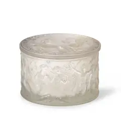 René Lalique, "FIGURINES ET VOILES" COVERED BOX, France, designed 1929, frosted glass, molded mark "R