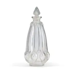 René Lalique, "OLIVES" PERFUME, 1912, glass with gray blue patina