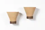 Atelier Pierre Culot, Paire d'appliques, Céramique et bronze moulé