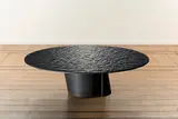 Damien Gernay, Table basse Mer noire, A signed and dated 'Mer noire' coffee table in leather and patinated steel by Damien Gernay in 2017