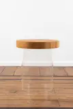 Frederik Delbart, Table d'appoint de la série The Edges of the Tree, A signed, titled and dated side table from the 'The Edges of the Tree' series in Plexiglas and oak by Frederik Delbart in 2021