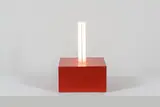 Ettore Sottsass, Lampe de table Jagati de la série Mobili Lunghi, A 'Jagati' table lamp from the 'Mobili Lunghi' series in lacquered wood designed by Ettore Sottsass in 2000 and edited by Post Design