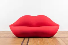 Studio 65, Canapé Bocca, A 'Bocca' sofa in polyurethane expanse and fabric designed by Studio 65 in 1971 and edited by Gufram in 1986