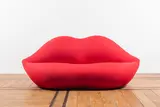 Studio 65, Canapé Bocca, A 'Bocca' sofa in polyurethane expanse and fabric designed by Studio 65 in 1971 and edited by Gufram in 1986