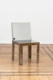 Julia Chiaramonti, Chaise sedia1, A 'sedia1' chair in polished bent stainless steel sheet designed by Julia Chiaramonti circa 2020