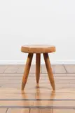 Tabouret haut tripode Berger by Charlotte Perriand, A 'Berger' tripod high stool in oak designed by Charlotte Perriand in 1953, sold Jan 2025