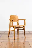 Etablissements Vauconsant, Fauteuil, An armchair in beech by Etablissements Vauconsant circa 1945