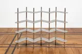 Wendy Andreu, Bibliothèque Small Screen Shelf, A 'Small Screen Shelf' bookcase in stainless steel designed by Wendy Andreu in 2022