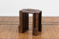 Wendy Andreu, Tabouret Fortress, A signed and dated 'Fortress' stool in oiled pine plywood by Wendy Andreu in 2022