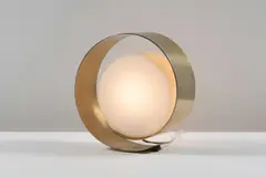 Pierre Cardin, Lampe Lumico, A signed 'Lumico' lamp in brass, opaline glass and rubber designed by Pierre Cardin in 1975