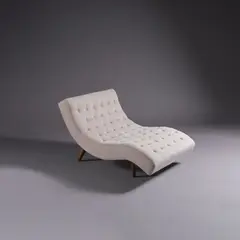 Adrian Pearsall, Chaise longue Wave, A 'Wave' chaise longue in walnut and padded upholstery by Adrian Pearsall and edited by Craft Associates circa 1965