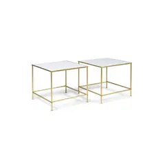 Harvey Probber, Paire de tables d'appoint, A pair of side tables in metal and tinted glass by Harvey Probber