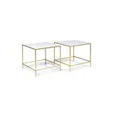 Harvey Probber, Paire de tables d'appoint, A pair of side tables in metal and tinted glass by Harvey Probber