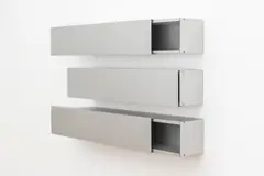 Shigeru Uchida, Ensemble de trois étagères murales Horizontal A-Lines, Aluminium