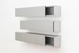 Shigeru Uchida, Ensemble de trois étagères murales Horizontal A-Lines, Aluminium