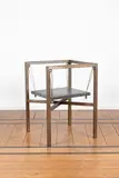 Christoph Siebrass, Fauteuil Sensilla, A 'Sensilla' armchair in patinated steel, marble and cable designed by Christoph Sensilla in 1988