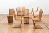 Alwy Visschedyk, Ensemble de dix chaises Lath, A set of ten special commissionned 'Lath' dining chairs in ash designed by Alwy Visschedyk in 1996