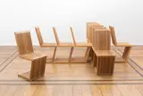 Alwy Visschedyk, Ensemble de dix chaises Lath, A set of ten special commissionned 'Lath' dining chairs in ash designed by Alwy Visschedyk in 1996