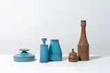 Stig Lindberg, Ensemble de cinq vases, A set of five vases in glazed stoneware by Stig Lindberg circa 1950 and edited by Gustavsberg