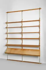 Bruno Mathsson, Bibliothèque, A bookcase in beech, pine and lacquered steel designed by Bruno Mathsson and edited by Firma Karl Mathsson, Värnamo circa 1960