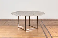 Table PK54 by Poul Kjaerholm, An impressed 'PK54' table in chrome-plated steel and marble designed by Poul Kjaerholm in 1963 and edited by E, sold Jan 2025